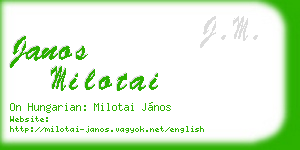 janos milotai business card